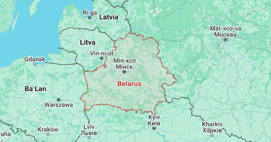 Vị trí địa lý của Belarus